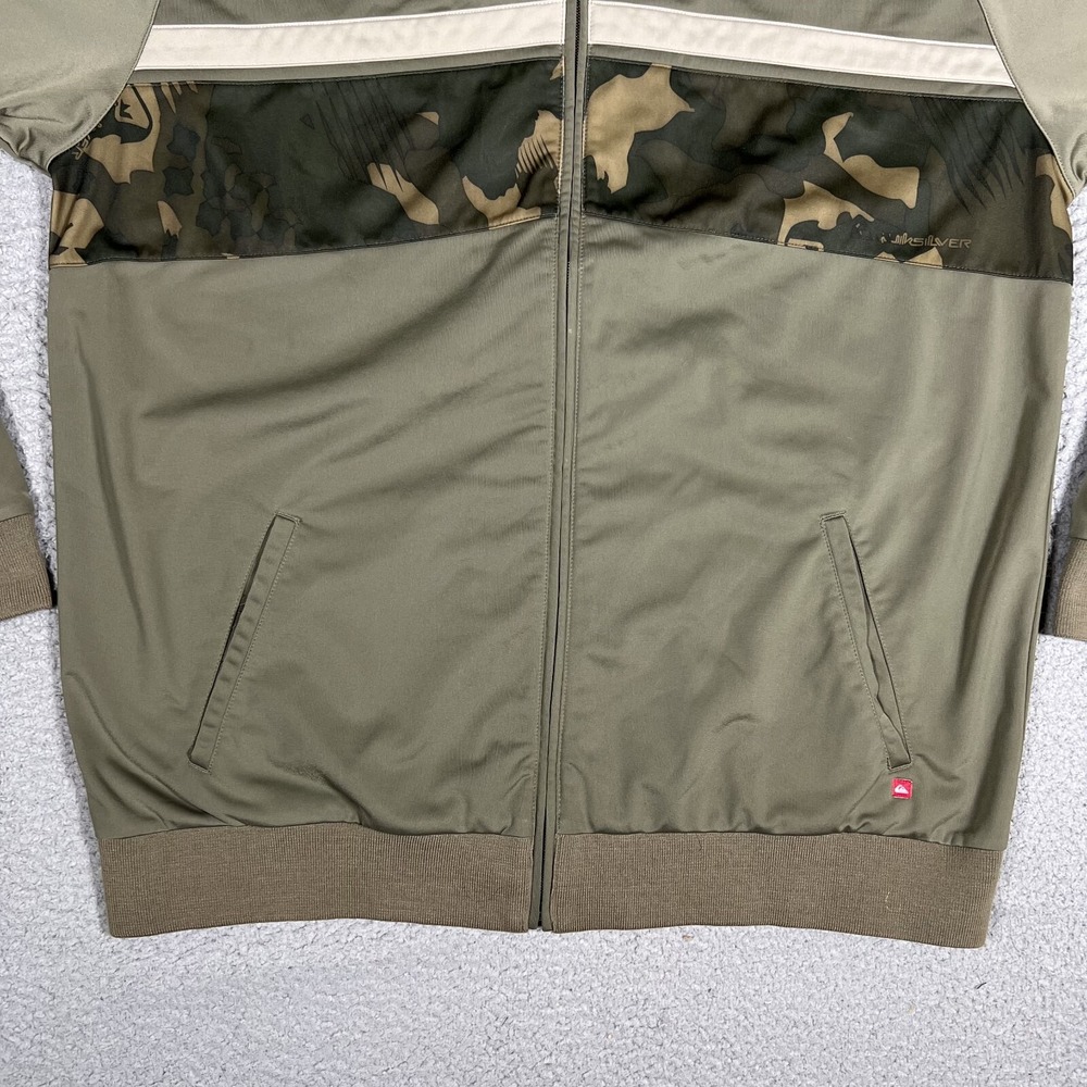 Quiksilver Jacket Mens XL Brown Camo Full Zip Outdoor Casual Preppy Logo Pockets - Picture 3 of 10